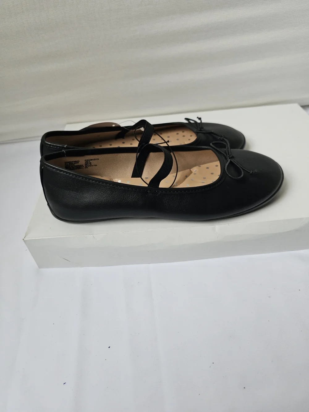 NWT Wonder Nation Black Ballet Flats Girls Sizes 1 & 4 | Memory Foam